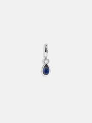 Silver Birthstone Cluster Charm - Sapphire