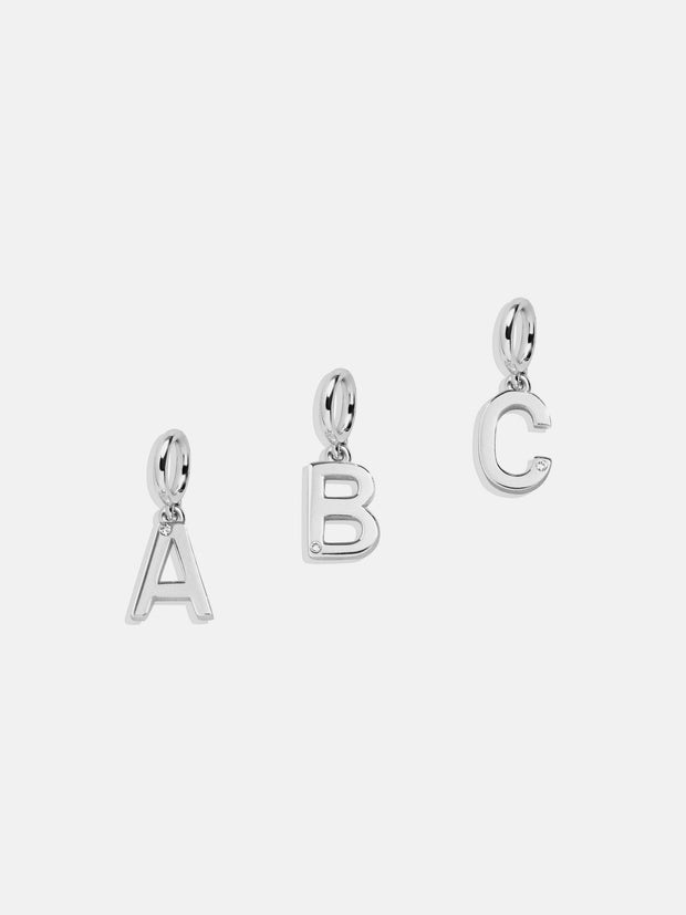 Classic Silver Initial Cluster Charm - A