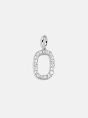 Silver Pave Initial Cluster Charm - O