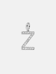 Silver Pave Initial Cluster Charm - Z