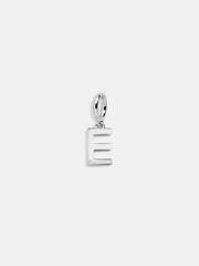 Classic Silver Initial Cluster Charm - E