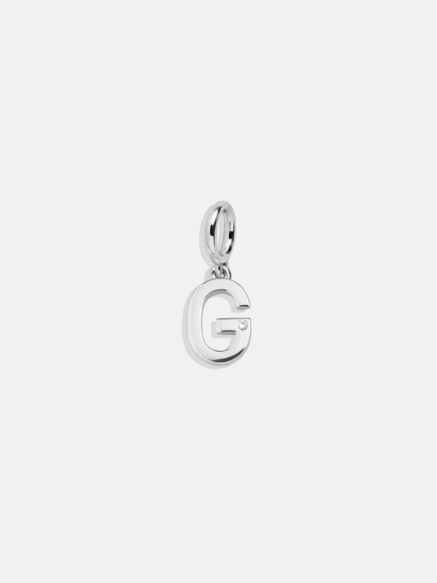 Classic Silver Initial Cluster Charm - G