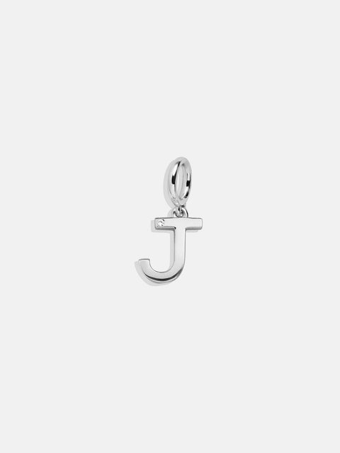 Classic Silver Initial Cluster Charm - J