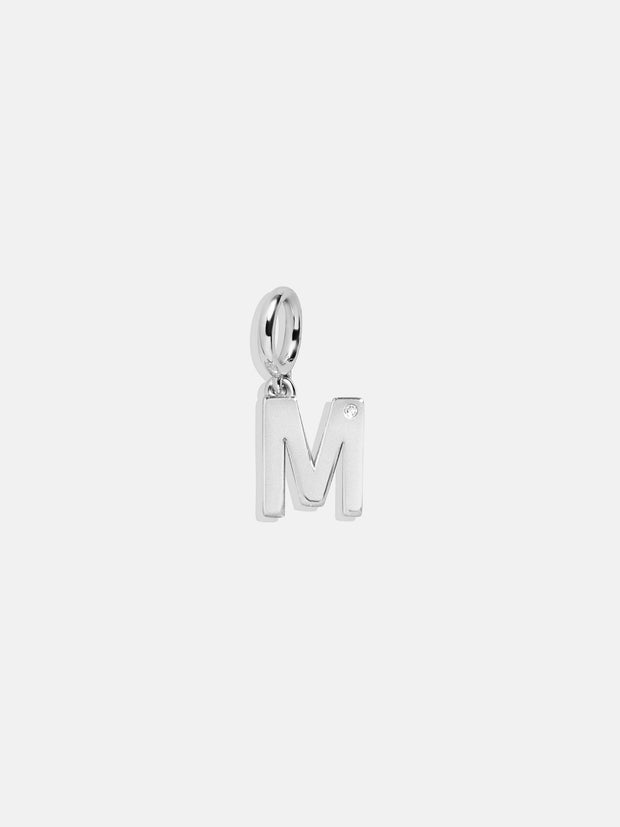 Classic Silver Initial Cluster Charm - M