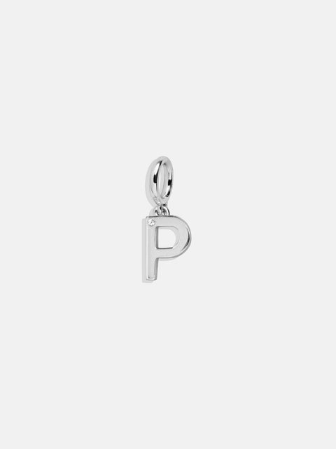 Classic Silver Initial Cluster Charm - P