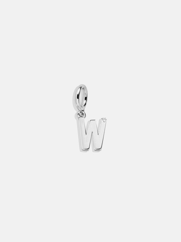 Classic Silver Initial Cluster Charm - W