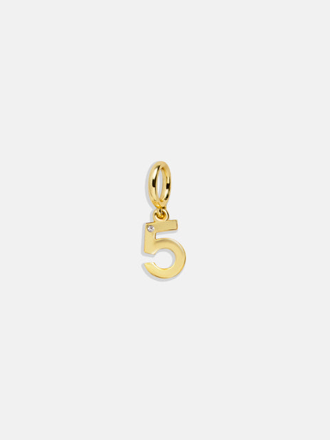 Gold Number Cluster Charm - 5