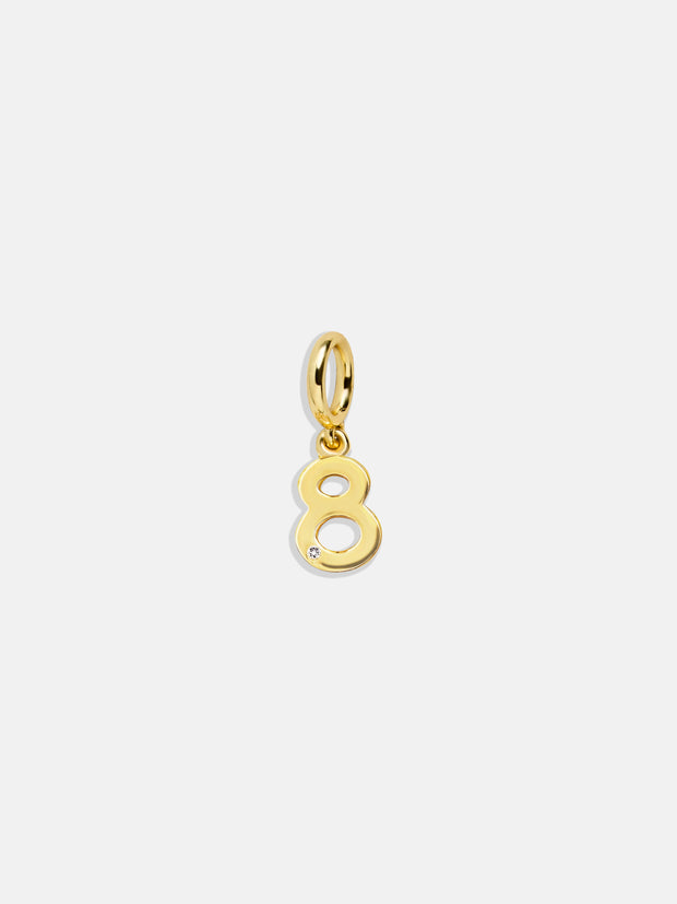 Gold Number Cluster Charm - 8