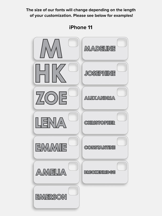 Block Font Custom iPhone Case - Bright Red/Pink