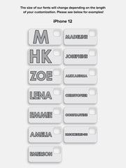 Block Font Custom iPhone Case - Beige/White