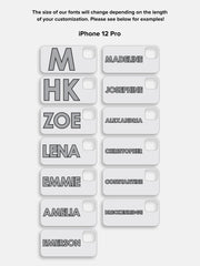 Block Font Custom iPhone Case - Beige/White