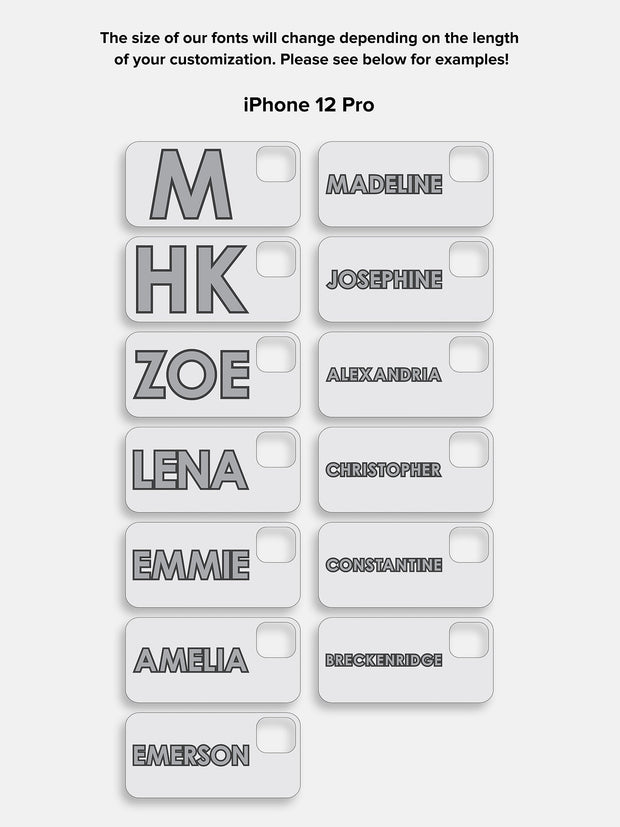 Block Font Custom iPhone Case - Beige/White