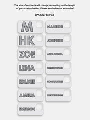 Block Font Custom IPhone Case - Green/Light Pink