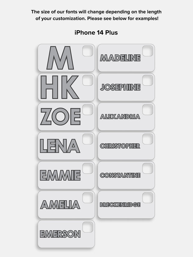 Block Font Custom iPhone Case - Lavender/White